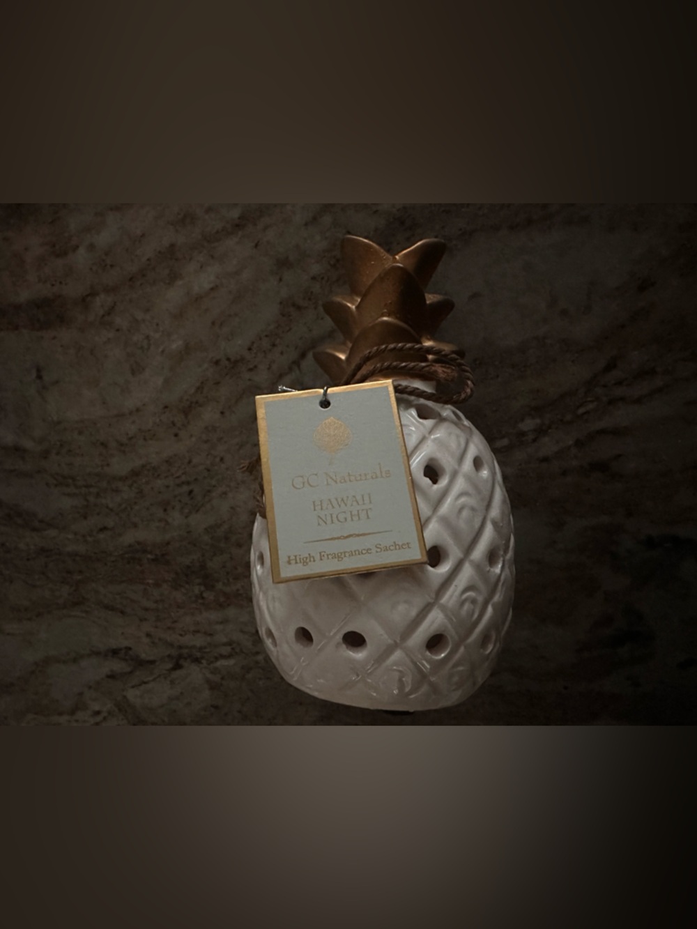 White and Gold Pineapple Fragrance Sachet